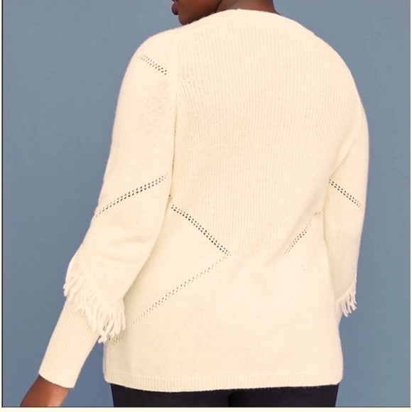Lane Bryant cream fringed sweater size 14/16 NWT - Picture 4 of 15